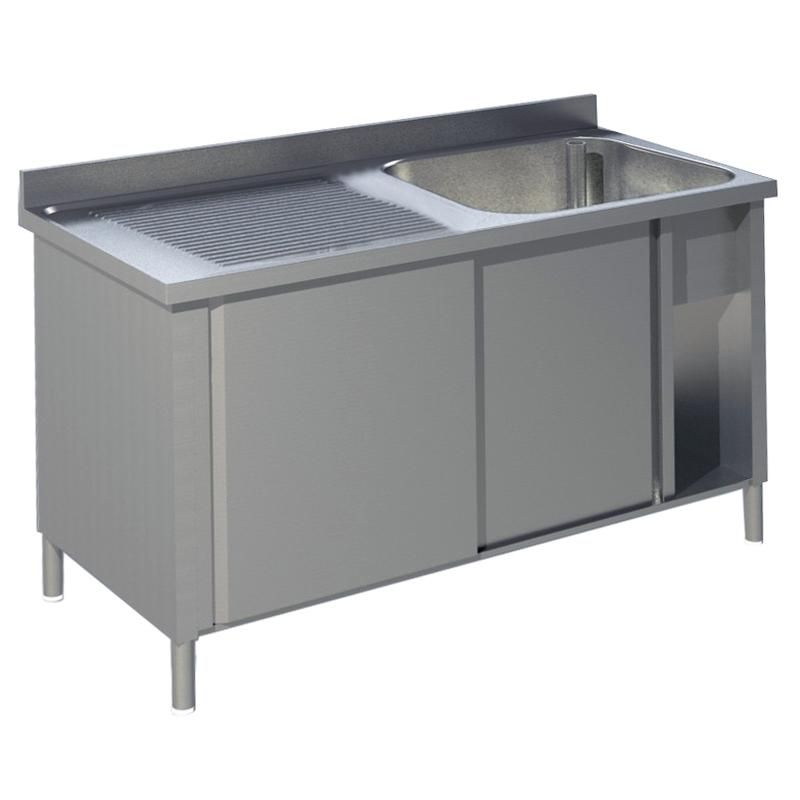 KBS Spülschrank mit Schiebetüren B 140cm - Becken rechts