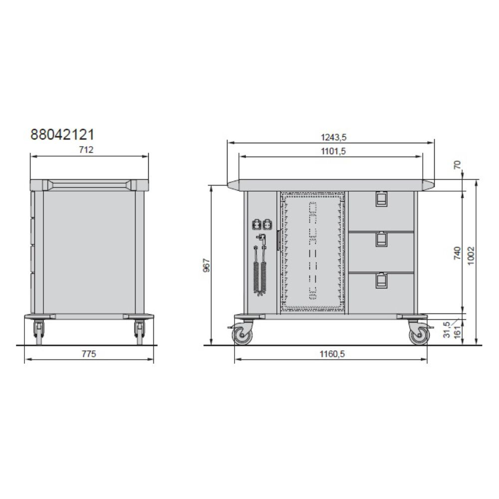 Rieber Frühstückswagen 2x 1/1 geschlossen (H3)