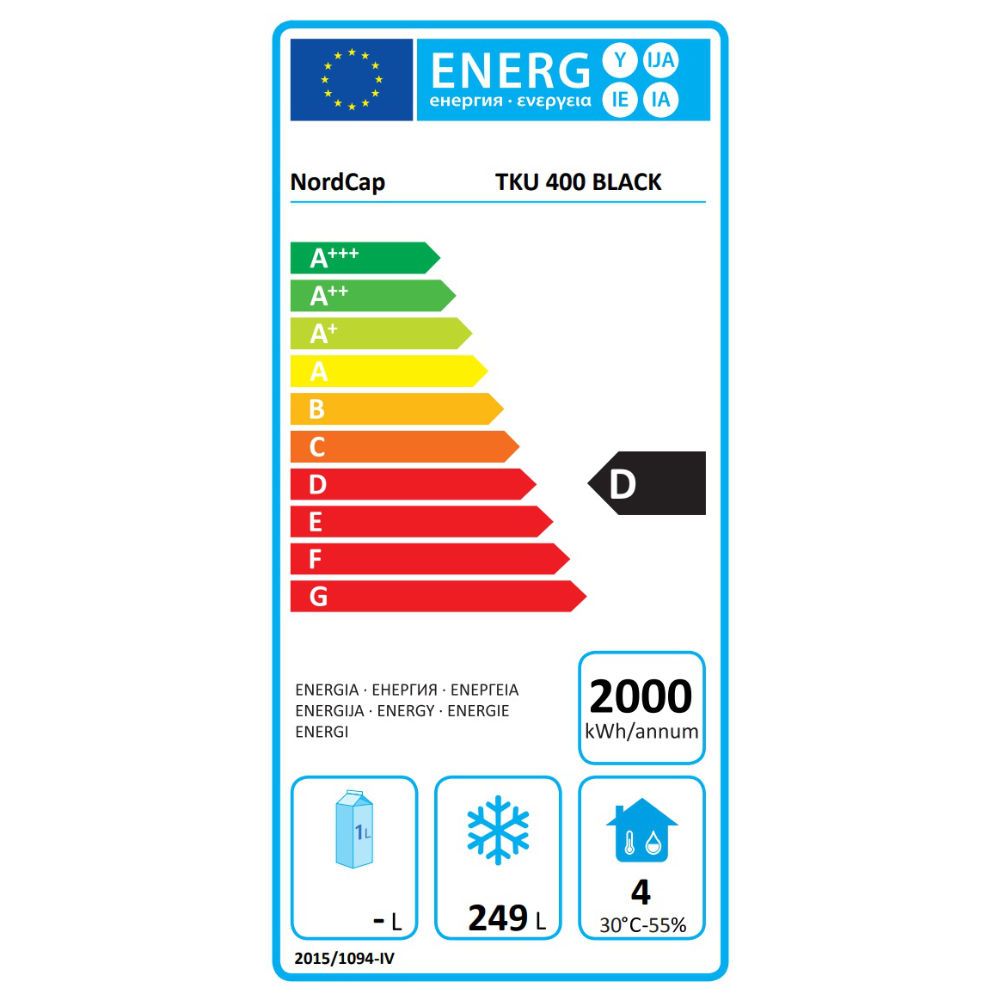 Nordcap COOL-LINE Tiefkühlschrank TKU 400 BLACK