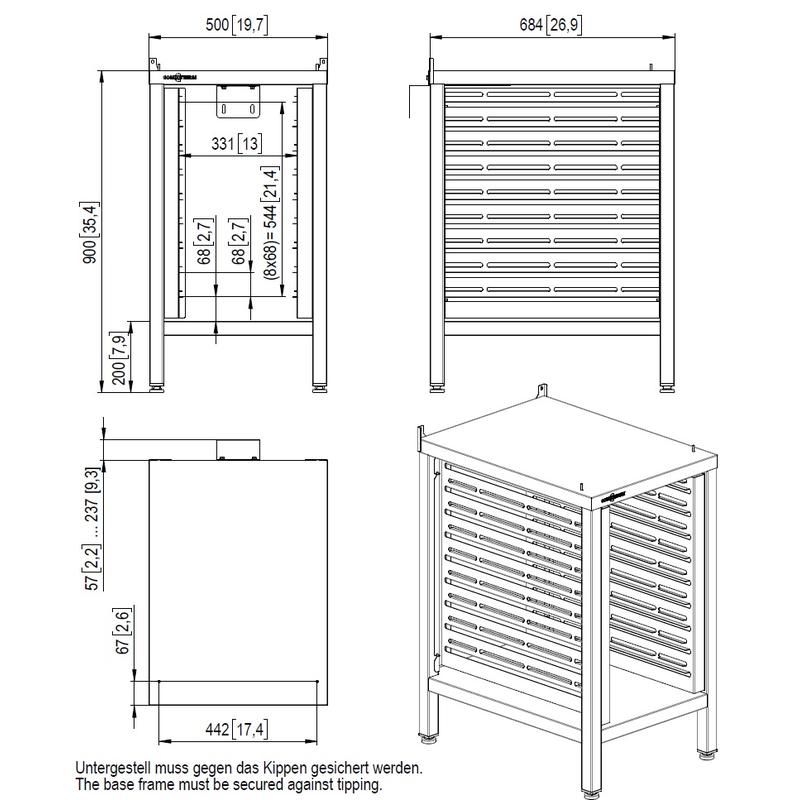 Convotherm Untergestell 10 Paar Einschubleisten - mini pro 6.10