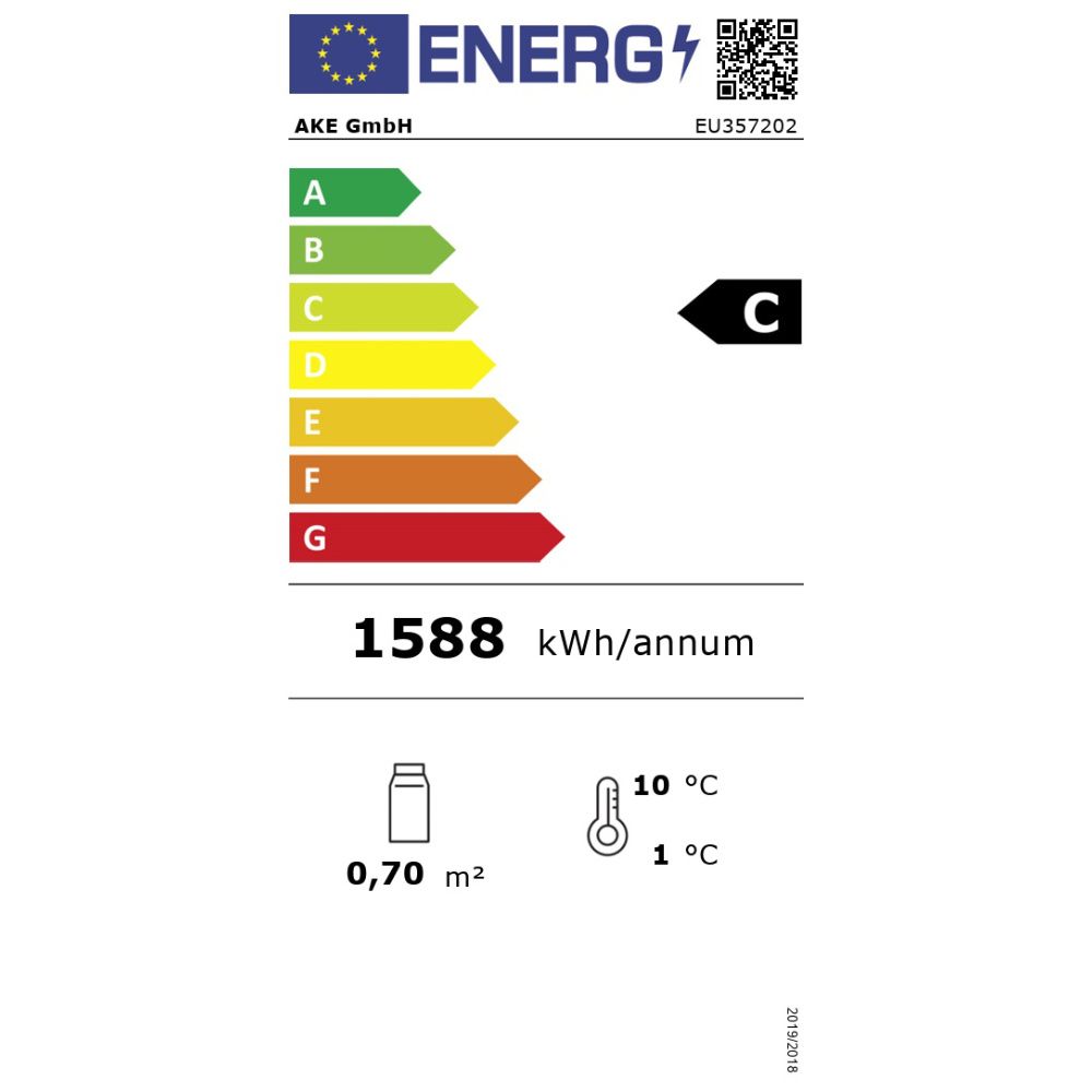 Nordcap Einbaukühlvitrine BAK GR-132-53-E R290