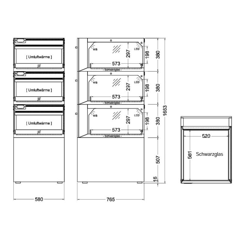Nordcap Wärmevitrine Hot Vario 3