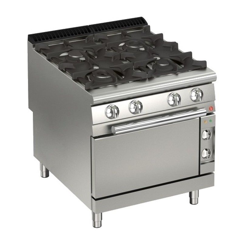 Baron Gasherd Serie QUEEN9 - Q90PCF/GE8001 - 4 Brenner mit Elektrobackofen