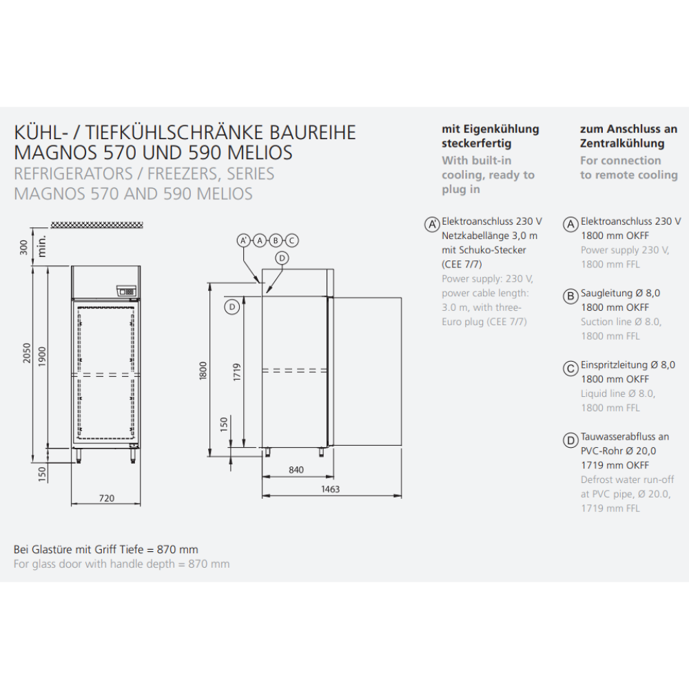 cool compact Tiefkühlschrank MAGNOS 570 - 2 Türen - 3 Schubladen