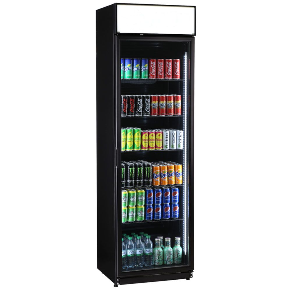 KBS Getränkekühlschrank FLK 365 - schwarz - mit Glastür