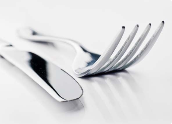Titelbild Gastro Besteck Set aus Messer und Gabel