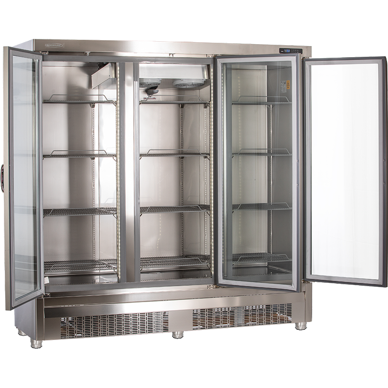 KBS Edelstahlkühlschrank mit Glastüren KU 1900 G