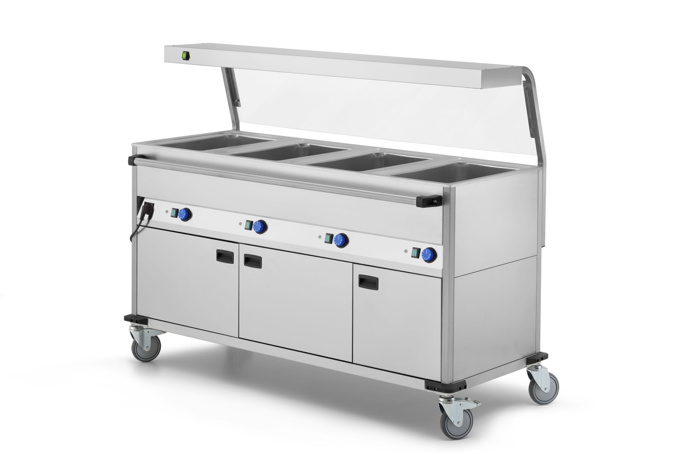 Mobiltherm Speisenausgabewagen mit Hustenschutz BWH4-L