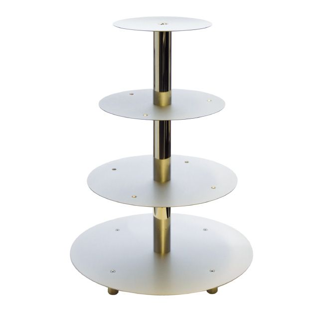 Etagen- Tortenständer / Hochzeitstortenständer, 4 Etagen - Aluminium