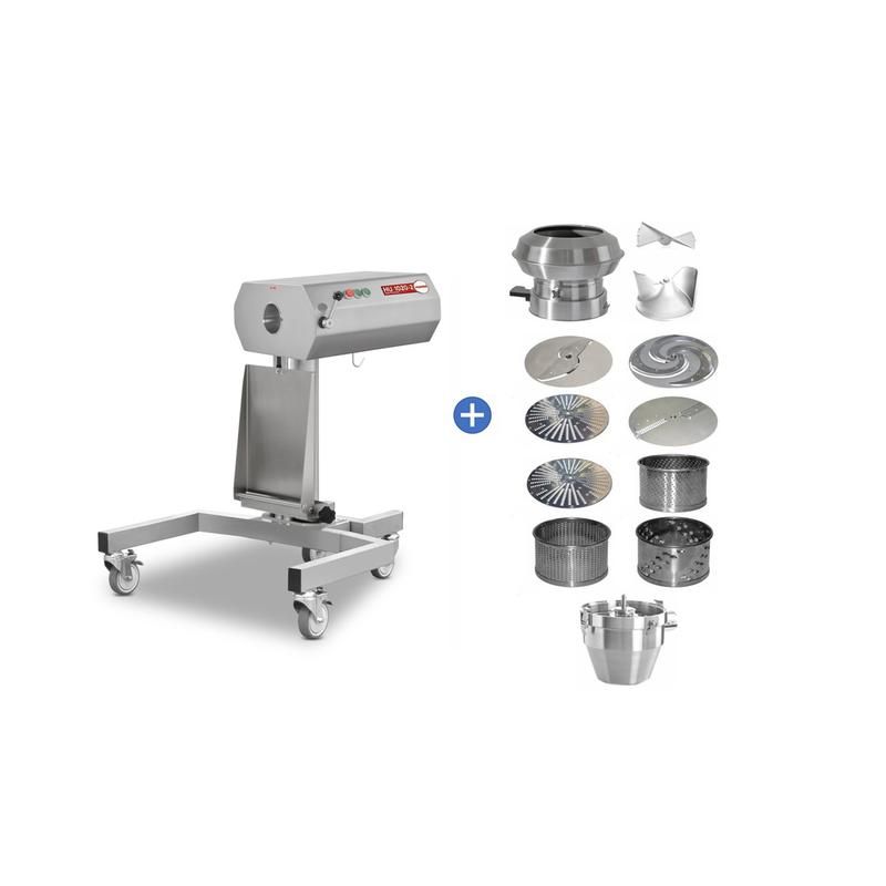 FEUMA Universalküchenmaschine HU 1020-2 mit Gemüseschneiderausstattung, Trichter, Untergestell