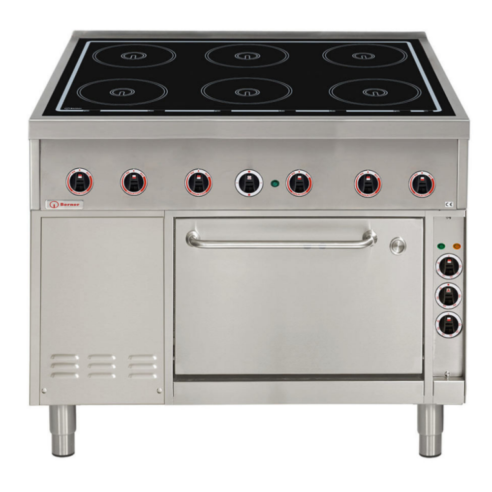 Berner Induktionsherd BIH6KTDUB25 mit 6 Kochstellen und Umluft Backofen