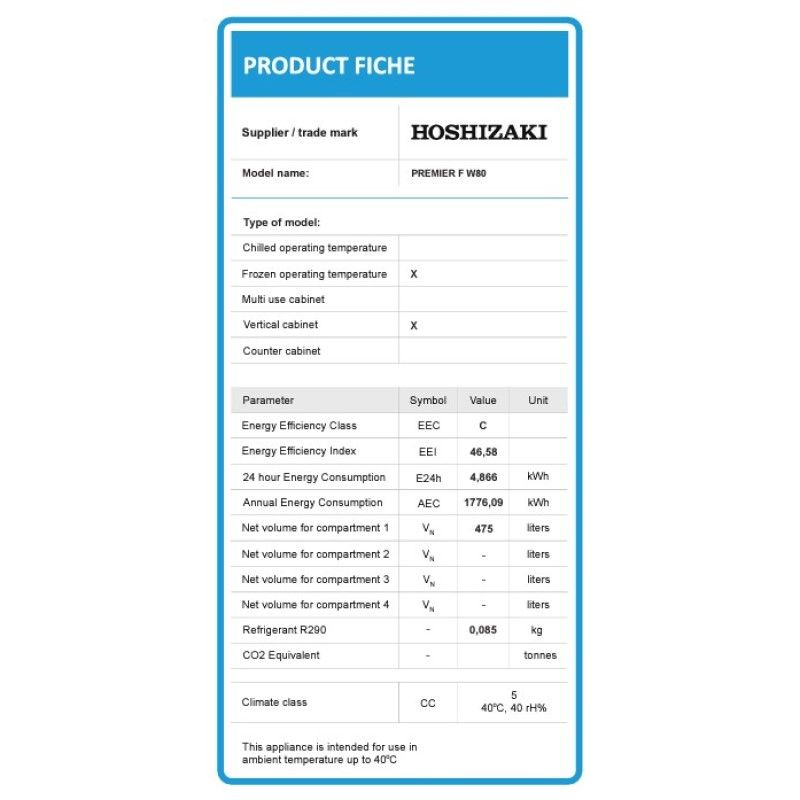 GRAM Tiefkühlschrank Premier F W80 L DR