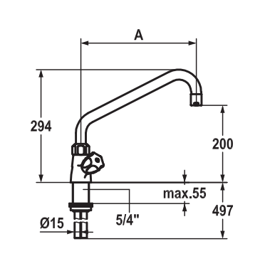 KWC Einloch Mischbatterie Zweigriffmischer K.24.41.04.000C07