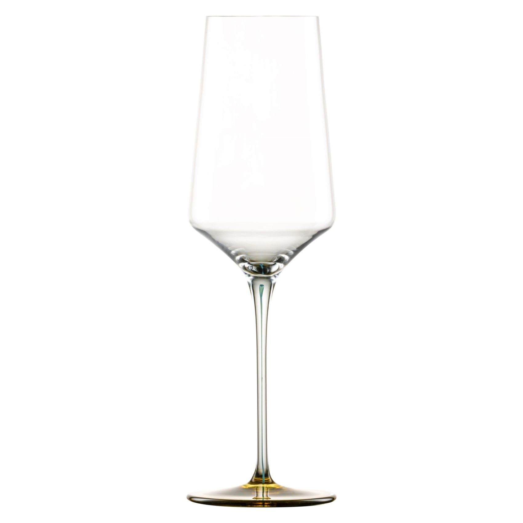 Sektglas mit Moussierpunkt - Ockergrün INK