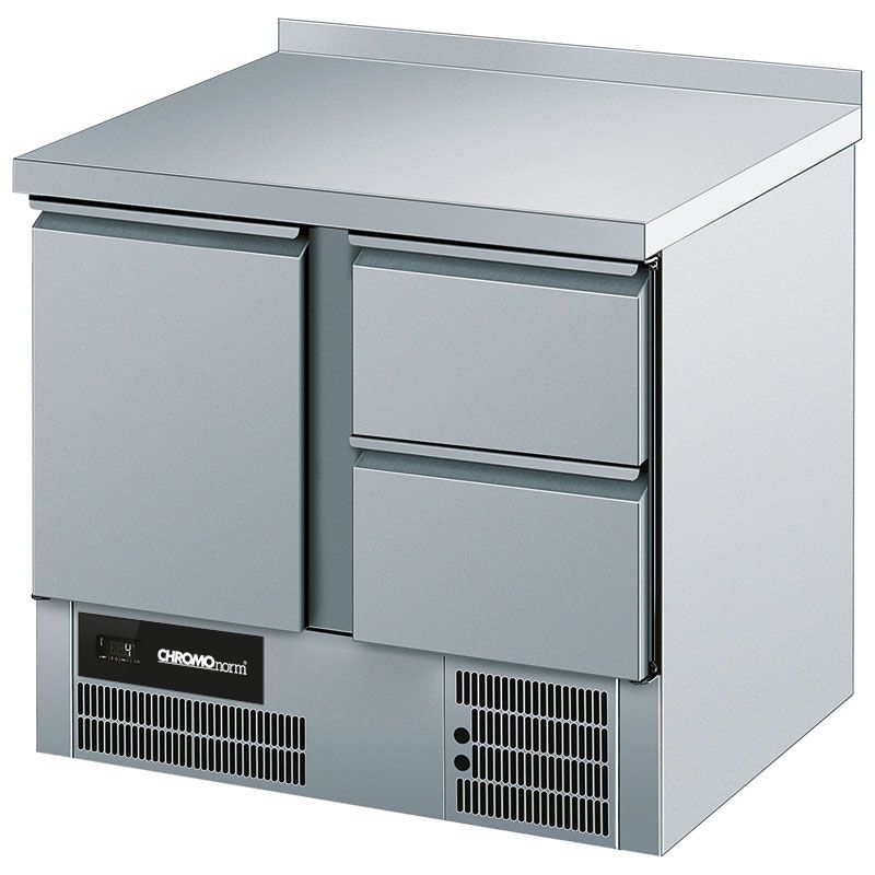 Chromonorm Kühltisch mit 1 Tür und 2 Zügen, 950 mm