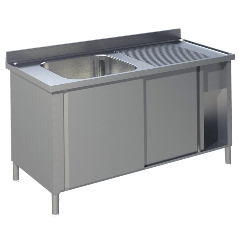 KBS Spülschrank mit Schiebetüren B 140cm - Becken links