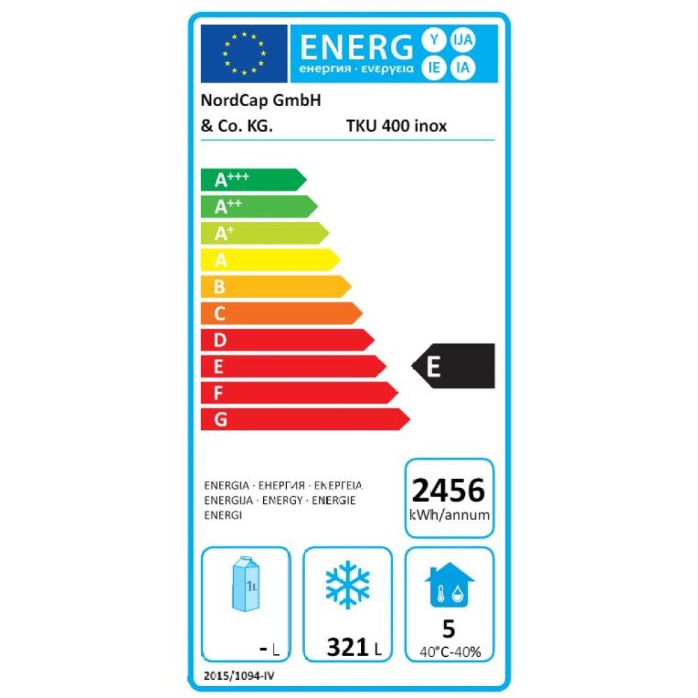 Nordcap Tiefkühlschrank TKU 400 INOX
