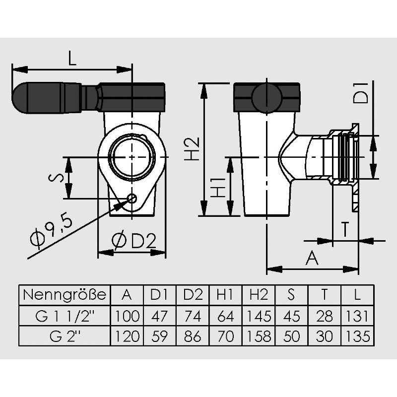 echtermann Sicherheitsentleerhahn  G 1 ½" - 410-601/160 - gesteckt echtermann Sicherheitsentleerhahn  G 1 ½" - 410-601/160 - gesteckt
