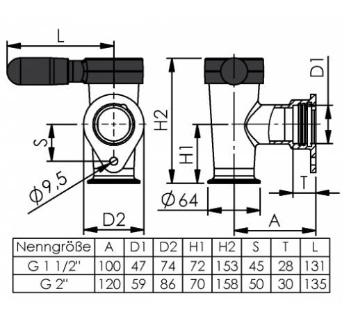 echtermann Sicherheitsentleerhahn   G  2“ - 410-802/160 – DIN-CLAMP echtermann Sicherheitsentleerhahn   G  2“ - 410-802/160 – DIN-CLAMP