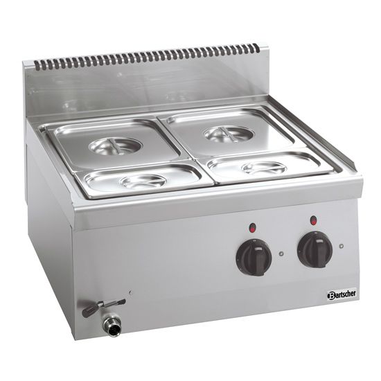 Bartscher Bain Marie 1x1/1 GN + 2x1/4 GN - Serie 600 Bartscher Bain Marie 1x1/1 GN + 2x1/4 GN - Serie 600
