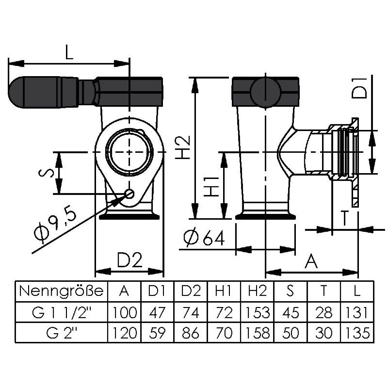 echtermann Sicherheitsentleerhahn   G 1 ½" - 410-602/160 - DIN-CLAMP echtermann Sicherheitsentleerhahn   G 1 ½" - 410-602/160 - DIN-CLAMP