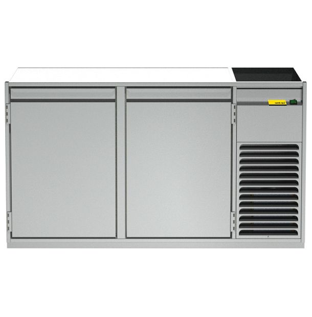 NordCap Getränketheke Rom 2 - < rechts > - 2 Flügeltüren Unterbau für 1 Becken